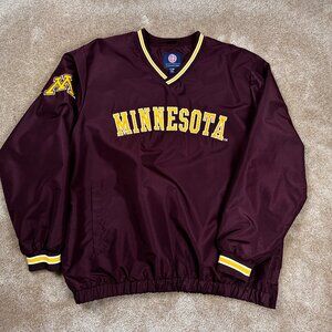 G III MINNESOTA GOPHERS JACKET V NECK MAROON YELLOW SIZE XXL WINDBREAKER